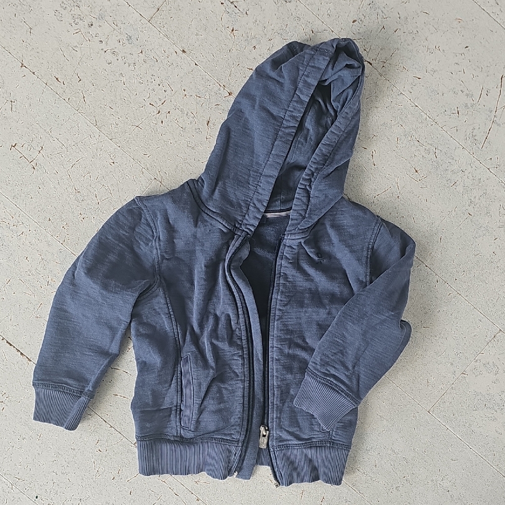 Okaidi Hooded Sweatshirt with Zipper and Ribbed Cuffs